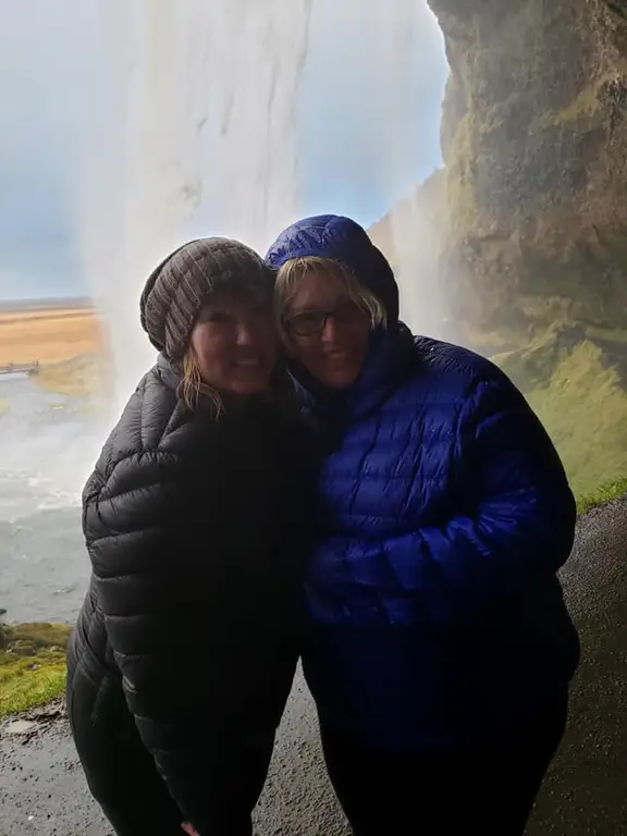 Peggy and Patti at Seljalandsfoss