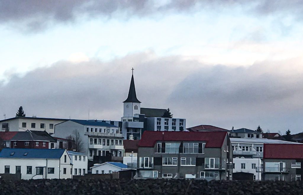 The town of Borgarnes, Iceland on our Iceland Stopover