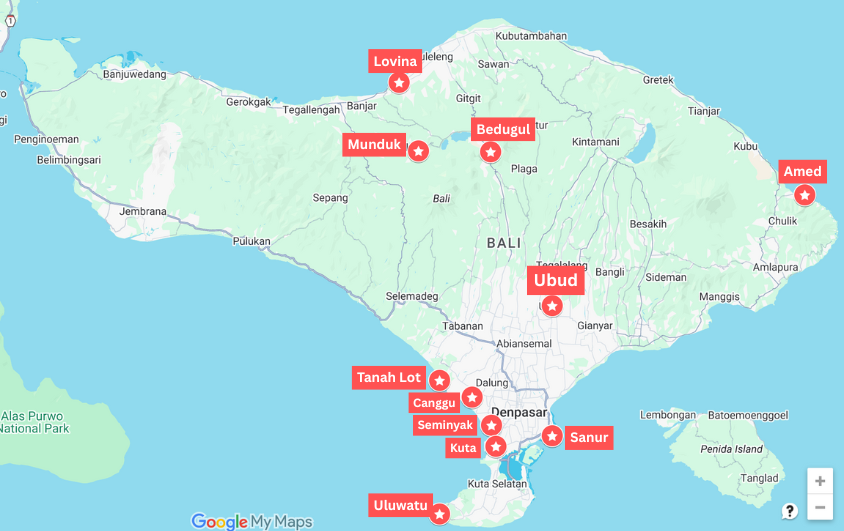 Map of Bali