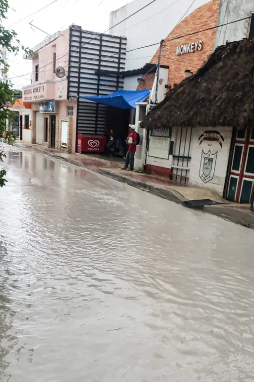 Flooding on Isla Holbox, Mexico