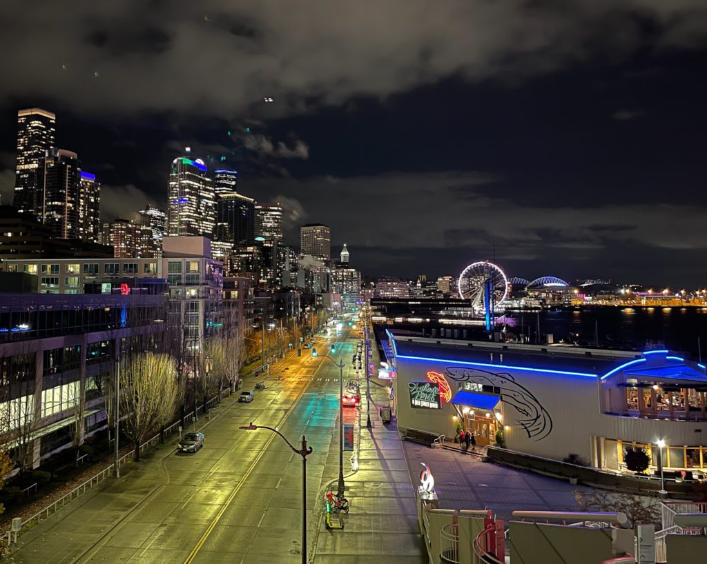Seattle Waterfront Skyline and Seattle Eye