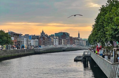 Dublin Ireland River Liffey Sunset