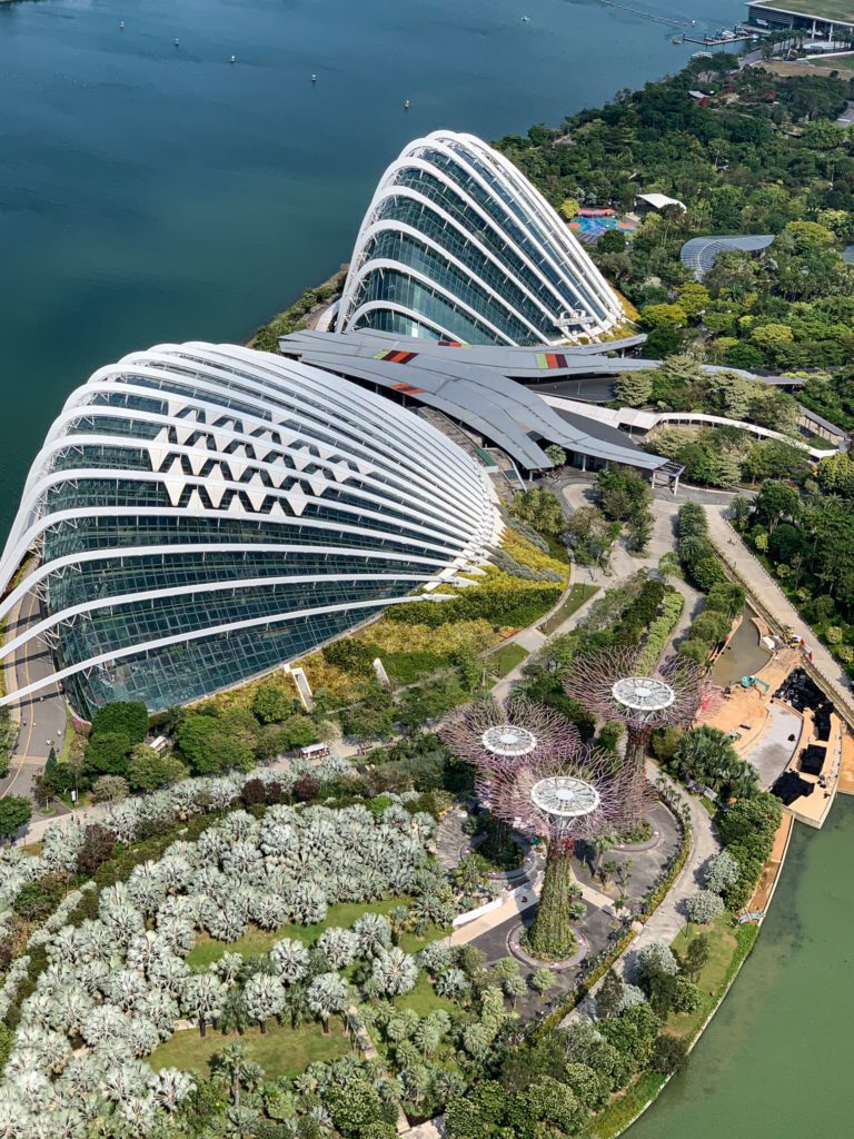 View of Gardens by the Bay from Marina Bay Sands Singapore