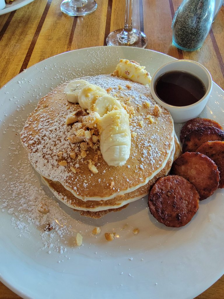 Duke's Maui Banana Macnut pancakes - Lahaina Day Drinking