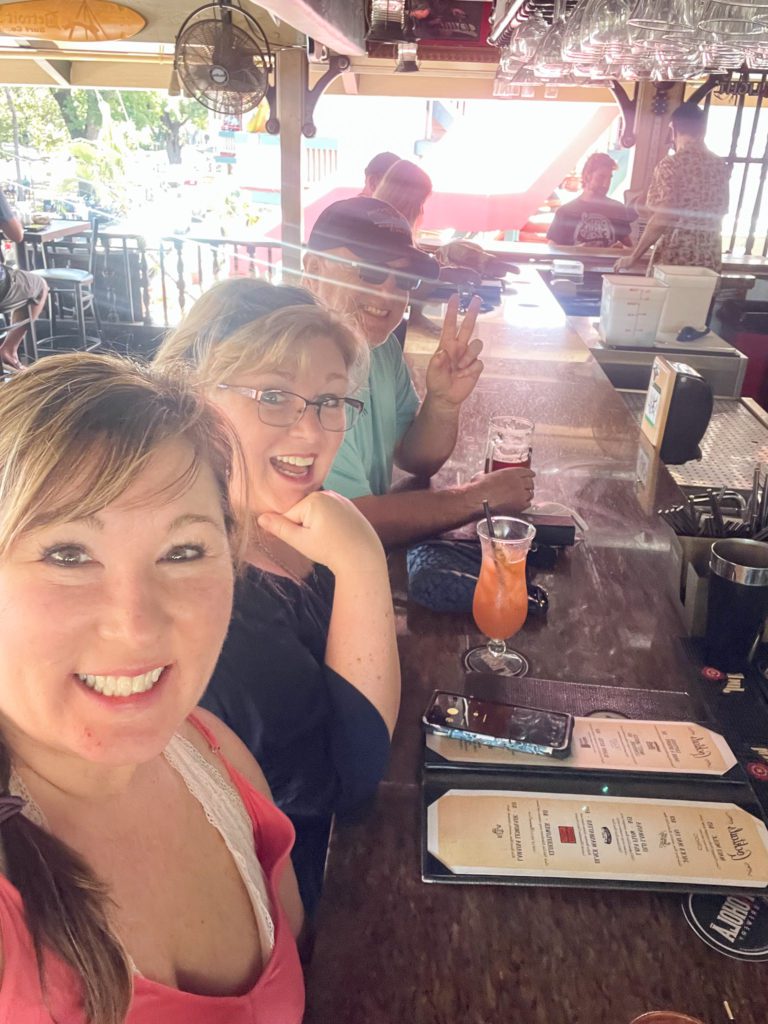 Peggy, Patti and Pat at Captain Jack's Island Grill in Lahaina