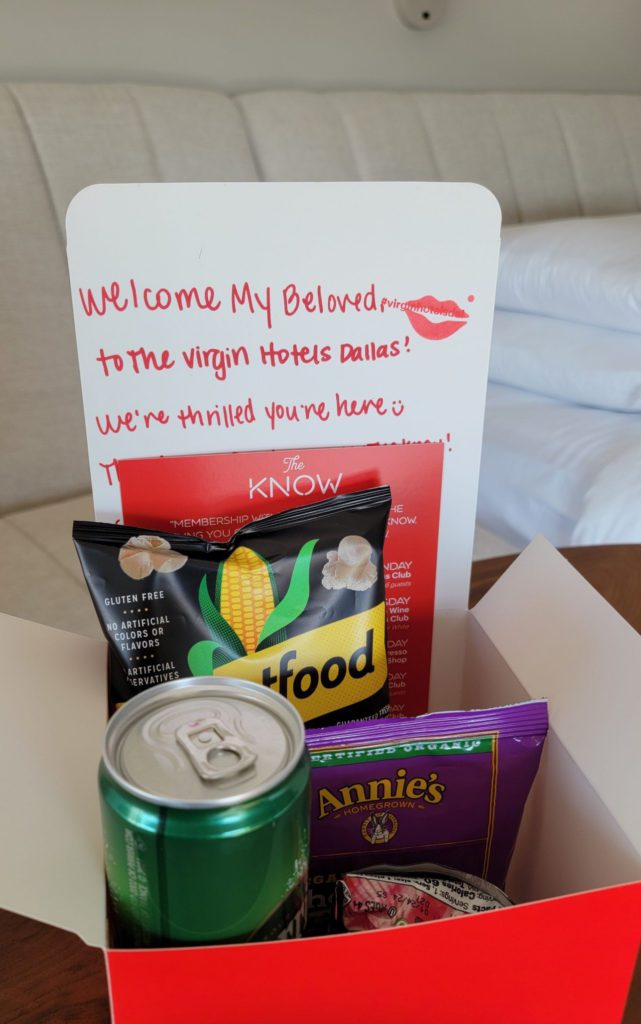 Virgin Hotels Dallas - The Know welcome gift
