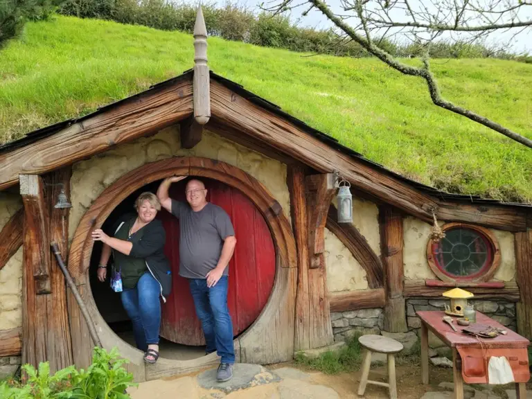 Patti & Pat at Hobbiton, New Zealand