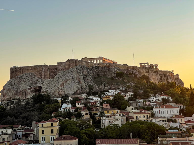Best View of the Parthenon at Sunset from Electra Palace Hotel