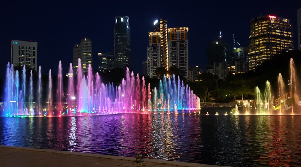 KLCC water show and light show